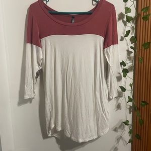 Hanes apparel women’s medium pink and white shirt